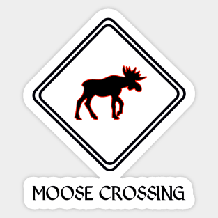 Funny moose crossing - scandinavia Sticker